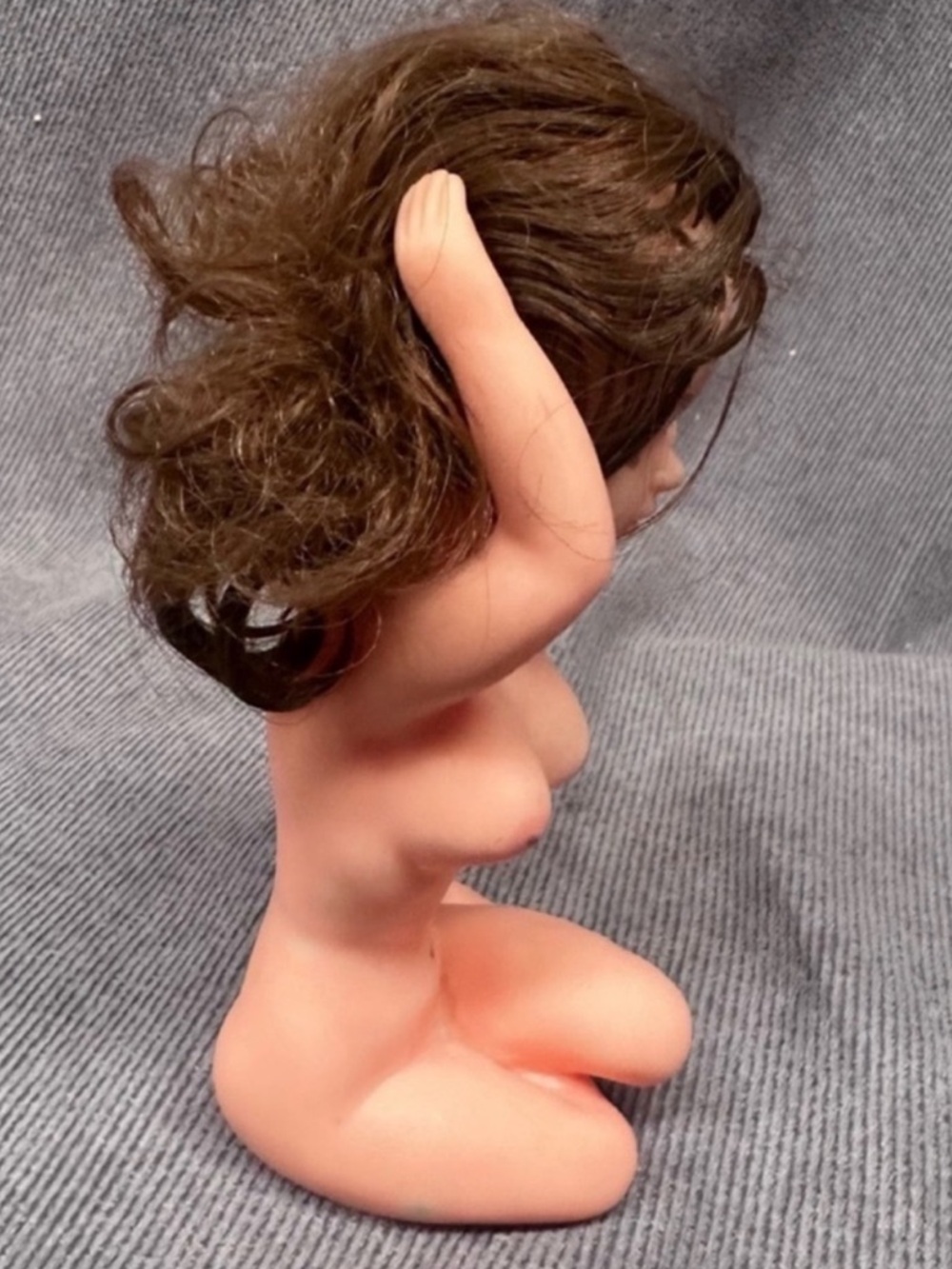 Vintage Dashboard doll Nude lady Rubber Doll Brunette Trucker Pin Up - Picture 3 of 4